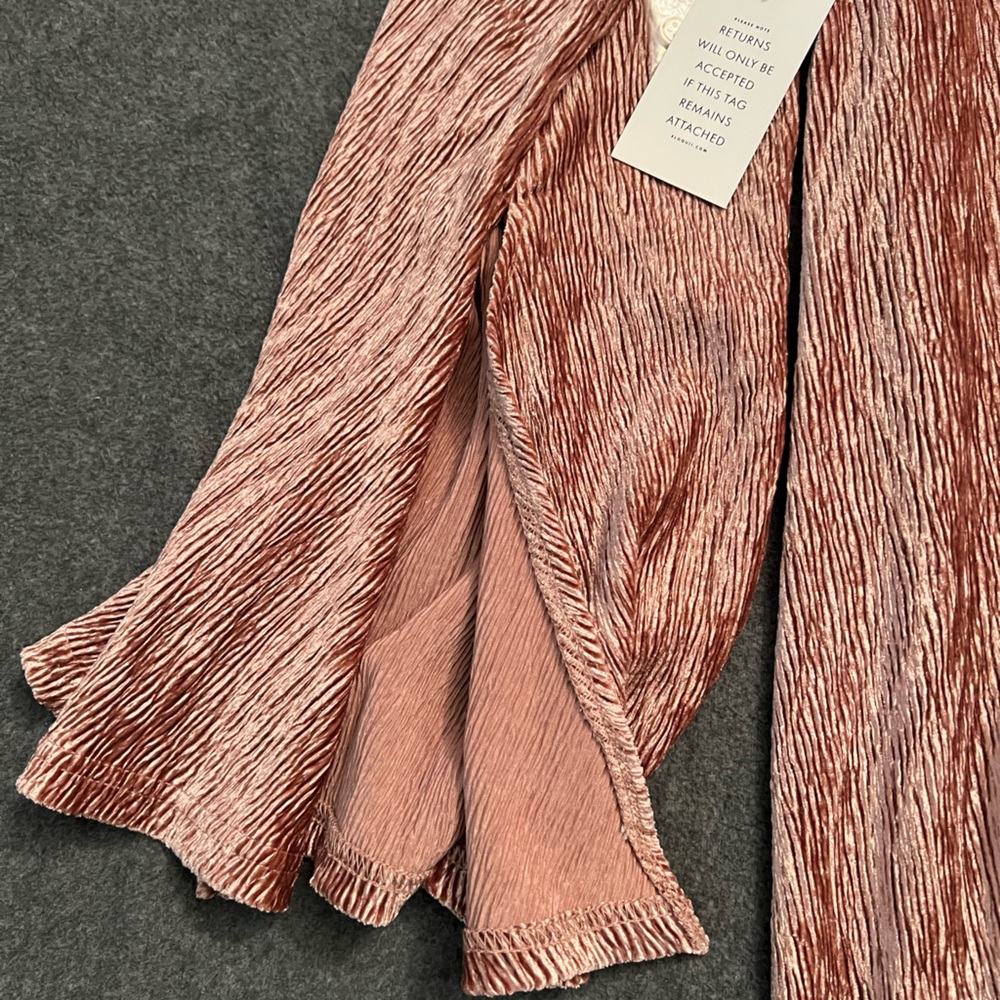 NWT Eloquii Pink Plisse Velvet Open Back Dress - Picture 4 of 9